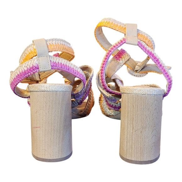 Antonio Melani Ombre Woven Raffia Strappy Sandals - Size 10M Boho Summer Shoes - Picture 8 of 10
